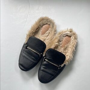 A NEW DAY Faux Fur Lined Loafer Mules